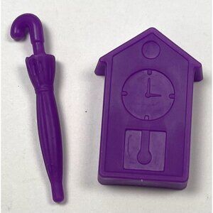 Hackin' Packin' Alpaca Purple Umbrella and Clock REPLACEMENT GAME PIECES EUC